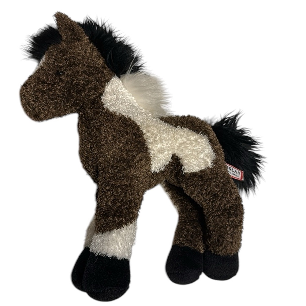 Douglas Brown and White Plush Horse Toy